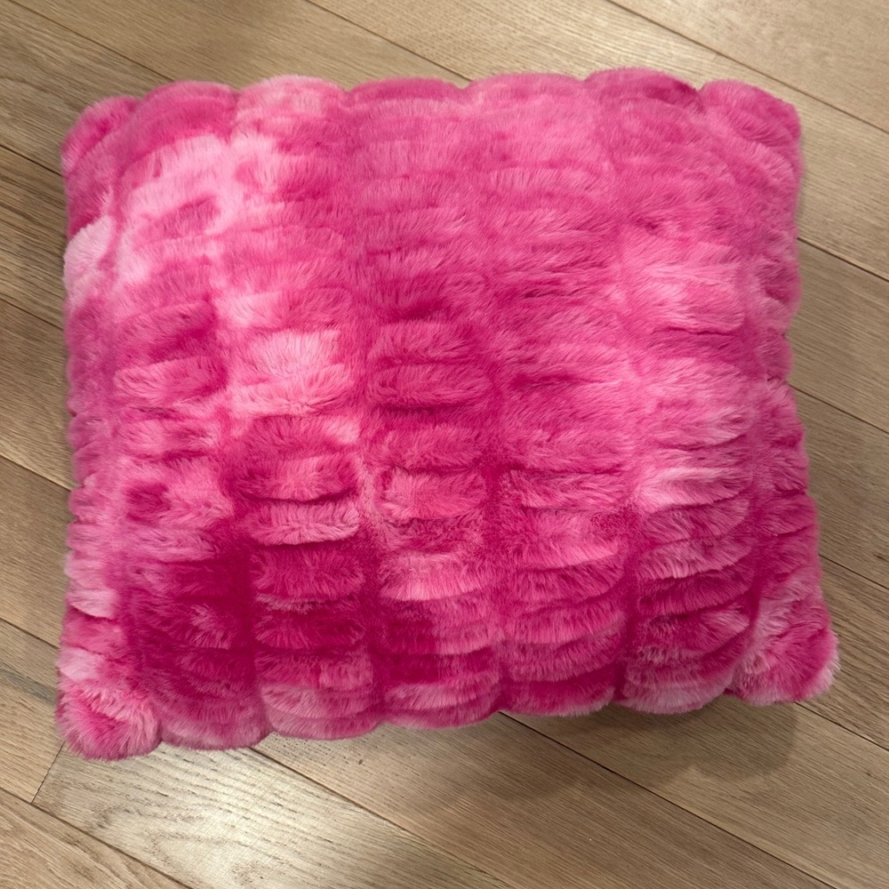 Luxurious Pink Faux Fur Pillow